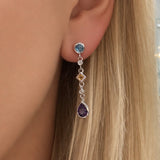 Topaz, Citrine and Amethyst Drop Earrings