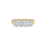 Emerald Cut Aquamarine 5 Stone Ring