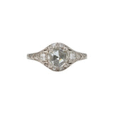 Lab Grown Rose Cut Diamond Antique Engagement Ring