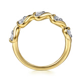 Gabriel & Co. - Fiora - 14K White Yellow Gold Diamond Stackable Ring - Bay Hill Jewelers