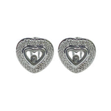 Floating Diamond Heart Earrings