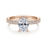IN STOCK 114K Rose Gold Diamond Hidden Halo Semi-Mount Engagement Ring