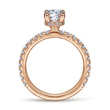 IN STOCK 114K Rose Gold Diamond Hidden Halo Semi-Mount Engagement Ring