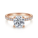 IN STOCK 14K Rose Gold Prong Set Solitaire Semi-Mount Diamond Engagement Ring