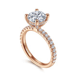 IN STOCK 14K Rose Gold Prong Set Solitaire Semi-Mount Diamond Engagement Ring