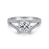 IN STOCK 14K White Gold Diamond Double Band Engagement Ring