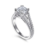 IN STOCK 14K White Gold Diamond Double Band Engagement Ring