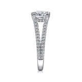 IN STOCK 14K White Gold Diamond Double Band Engagement Ring