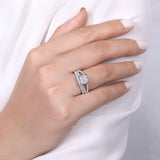 IN STOCK 14K White Gold Diamond Double Band Engagement Ring