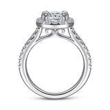 IN STOCK 14K Rounded Halo with Diamonds on the Band Engagement Ring - Bay Hill Jewelers