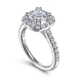 IN STOCK 14K Rounded Halo with Diamonds on the Band Engagement Ring - Bay Hill Jewelers