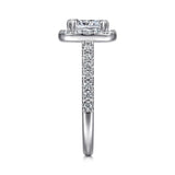 IN STOCK 14K Rounded Halo with Diamonds on the Band Engagement Ring - Bay Hill Jewelers