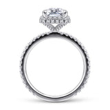 IN STOCK 14K White Gold Halo Style Emerald Cut Diamond Engagement Ring