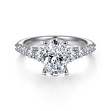 IN STOCK 14K White Gold Diamond Tapered Semi Mount Engagement Ring