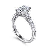 IN STOCK 14K White Gold Diamond Tapered Semi Mount Engagement Ring