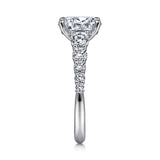 IN STOCK 14K White Gold Diamond Tapered Semi Mount Engagement Ring