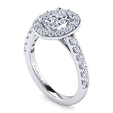 IN STOCK 14K White Gold Oval Halo Diamond Engagement Ring - Bay Hill Jewelers