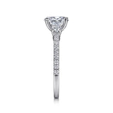 IN STOCK 14K White Gold Three Stone with Diamond Shank Engagement Ring