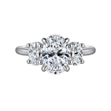 IN STOCK Platinum Oval Three Stone Diamond Engagement Ring - Bay Hill Jewelers