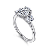 IN STOCK Platinum Oval Three Stone Diamond Engagement Ring - Bay Hill Jewelers