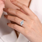 IN STOCK Platinum Oval Three Stone Diamond Engagement Ring - Bay Hill Jewelers