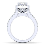IN STOCK 14K White Gold Pear Shape Halo Diamond Engagement Ring - Bay Hill Jewelers