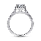 IN STOCK Platinum Diamond Square Halo Engagement Ring