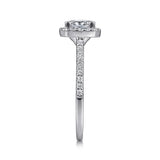 IN STOCK Platinum Diamond Square Halo Engagement Ring