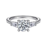 IN STOCK Platinum Round 3 Stone Diamond Channel Set Engagement Ring - Bay Hill Jewelers