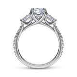 IN STOCK Platinum Round 3 Stone Diamond Channel Set Engagement Ring - Bay Hill Jewelers