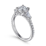 IN STOCK Platinum Round 3 Stone Diamond Channel Set Engagement Ring - Bay Hill Jewelers