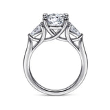 IN STOCK Platinum 3 Stone Diamond Pear Side Diamond Engagement Ring