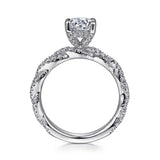 IN STOCK 14K White Gold Diamond Twisted Shank Engagement Ring