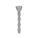 IN STOCK 14K White Gold Diamond Twisted Shank Engagement Ring