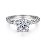 IN STOCK 14K White Gold Round Diamond Engagement Ring with Hidden Halo - Bay Hill Jewelers