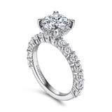 IN STOCK 14K White Gold Round Diamond Engagement Ring with Hidden Halo - Bay Hill Jewelers