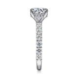 IN STOCK 14K White Gold Round Diamond Engagement Ring with Hidden Halo - Bay Hill Jewelers