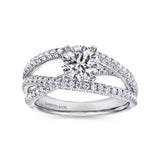 IN STOCK White Gold Round Free Form Overlapping Dia Rows Diamond Engagement Ring