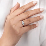 IN STOCK Platinum 3 Stone Trillion Cut Side Diamond Engagement Ring