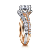 IN STOCK 14K White-Rose Gold Oval Diamond Free Form Engagement Ring - Bay Hill Jewelers