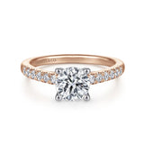 IN STOCK 14K White-Rose Gold Diamond Solitaire Engagement Ring
