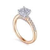 IN STOCK 14K White-Rose Gold Diamond Solitaire Engagement Ring