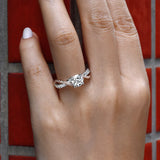 IN STOCK 14K White-Rose Gold Diamond Infinity Twist Sides Engagement Ring