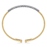 14K White-Yellow Gold Bujukan Diamond Cuff Bracelet - Bay Hill Jewelers