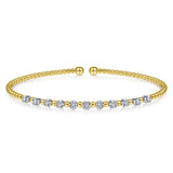 14K White-Yellow Gold Bujukan Diamond Split Bangle