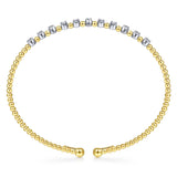 14K White-Yellow Gold Bujukan Diamond Split Bangle