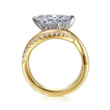 IN STOCK 14K White-Yellow Gold Bypass Marquise Shape Diamond Engagement Ring