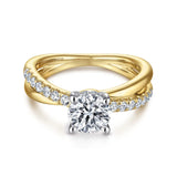 IN STOCK IN STOCK 14K White-Yellow Gold Diamond Crossover Engagement Ring