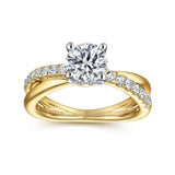 IN STOCK IN STOCK 14K White-Yellow Gold Diamond Crossover Engagement Ring
