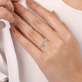 IN STOCK 14K Yellow Gold Alternating Round and Marquise Diamond and Hidden Halo Diamond Engagement Ring